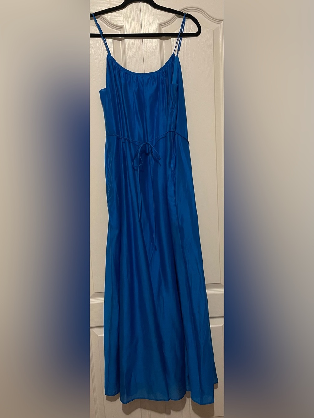 Banana Republic Large Sapphire Blue Empire Waist Maxi Dress with Pockets!!